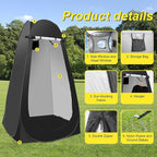 Portable Camping Privacy Tent, Outdoor Shower Tent Kit with 5 Gallon Shower Bag-(Nozzle Upgraded)