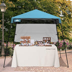 EAGLE PEAK 8x8 Pop Up Canopy Tent with Sidewall, Compact, Portable Slant Leg Instant Sun Shelter for Beach, Sports, & Camping, 8x8 Base 6x6 Top, Light Blue