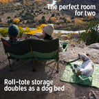 Kelty Low Loveseat Oversized 2-Person Heavy Duty Folding Camp Chair, Double Seat for Soccer Games, Tailgating, Beach Days (Low Height/Deep Lake)