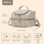 Insulated Kids Dual Compartment Lunch Bags Tote for Girls Boys Toddler Lunch Boxes Pre-School Toddler Kindergarten Picnic Camp Food Cooler Thermal with Strap (Z Tiger)