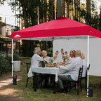 EAGLE PEAK Commercial Canopy 12x12 Pop Up Canopy Tent with 1 Sidewall, Easy Setup Heavy Duty Instant Event Shelter for Vendors & Markets, Outdoor Sun Shade, Red