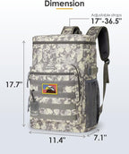 TACTICISM Tactical Cooler Backpack Insulated Leak-Proof - 24L Heavy Duty Lunch Backpack for Men Women Adults, Soft Ice Chest Backpack as Gift Work Hiking Camping Fishing Accessories
