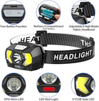 Lsnisni LED Headlamp 2 Pack,1500 Lumen Bright Head Lamp with 7 Modes,Lightweight and Adjustable Headlight for Head,IPX5 Waterproof Head Light for Adults Camping Outdoor, 6AAA Batteries Included