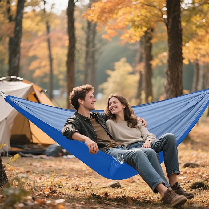 Cobalt Blue Quick Dry Camping Hammock Camping Gear with 2 Tree Straps 114" x 54"