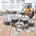 22-piece Portable Dinner Plate Self-driving Barbecue Soup Bowl Dish Set for Outdoor Camping Hiking Tableware