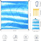 Beach Blanket Waterproof Sandproof Beach Mat 79" X 83"/10'x9'for 2-8 Adults Quick Drying Outdoor Picnic Mat Beach Accessories for Travel, Camping, Hiking