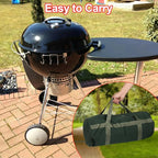 24" Grill Accessory Storage Bag, Tools Storage for Outdoor Grilling, Thick Canvas Double Zipper Utensil Carry Bag for Camping Hiking Barbecue, Dark Green