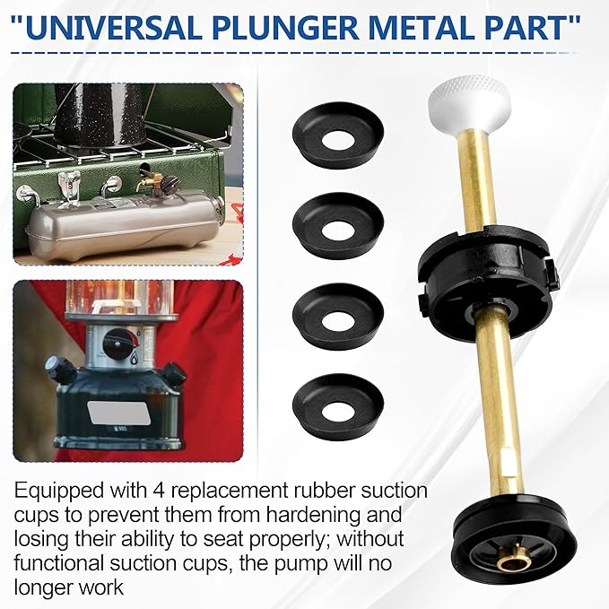 Camping Lantern & Stoves Replacement Parts – Universal Plunger Metal Part, Plunger Pump Repair Kit 242J5201 – Compatible with Coleman Dual Fuel Lantern & Camping Stoves