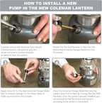 Lantern Replacement Parts Universal Plunger Metal Part, 4-Inch Long Plunger Pump Repair Kit, 242J5201, Lantern, Stove Replacement Parts, Compatible with Coleman Camping Stoves & Dual Fuel Lanterns.