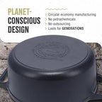 Victoria Cast Iron Large Dutch Oven with Lid and Dual Handles. 7 Quart Pot Seasoned with 100% Kosher Certified Non-GMO Flaxseed Oil