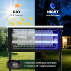 Solar Bug Zapper Outdoor, Powerful Mosquito Zapper, Electric Mosquito Killer Outdoor, Waterproof & Portable Fly Killer, Rechargeable Flying Insect Trap for Patio, Yard, Garden, Home, Camping, Black