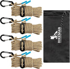 HIKEMAN Reflective Tent Rope Guyline - 4M Camping Guide Ropes,4mm Tent Guy Ropes Cord with Aluminum Tensioners Adjuster for Outdoor Camping Hiking Caravan Awning Tents (Coffee, 4mm)