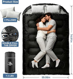 2 Person Sleeping Bag for Adults,Double Sleeping Bags King Size, Backpacking Sleeping Bag with Plush Lining/Extra Large/4 Seasons/Portable/Waterproof/Hiking/Camping/Backpacking