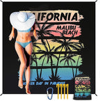 Beach Blanket Waterproof Sandproof Extra Large Beach Mat 79" X 83"/120"x108"for 1-8 Adults Quick Drying Durable Outdoor Picnic Mat for Beach Travel Camping Hiking