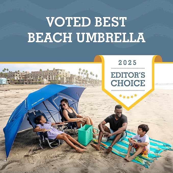 Sport-Brella Super-Brella SPF 50+ Sun and Rain Canopy Umbrella for Camping, Beach and Sports Events