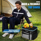 INSMEER Soft Cooler Bag with Hard Shell & 4 Cup Holders, 55 Cans 40L Collapsible Soft Sided Cooler, 100% Leakproof Insulated Cooler Bag Portable for Beach Travel Camping Picnic