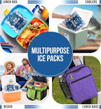 Rapid Performance Reusable Ice Packs for Lunch Boxes, Lunch Bags or Coolers | 4 Pack | Cold for Up to 12 Hours | Ice Packs for Cooler, Long Lasting for Camping, Beach, & School