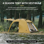 Naturehike Dune Hot Tent with Stove Jack,Double Layer 4 Season Tent,Waterproof 2-4 Person Tents for Camping