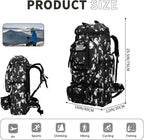 King'sGuard 100L Camping Hiking Backpack Molle Rucksack Military Camping Backpacking Daypack (Black Lighting)