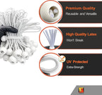 6 inch 100 Piece Heavy Duty 5mm Ball Bungee Canopy Cord by Wellmax, White Color