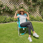 #WEJOY Folding Beach Chair for Adults, Lightweight Beach Chair with Shoulder Straps, High Back Camping Chairs with Hard Armrest, Supports 300lbs for Outdoor Lawn Concert