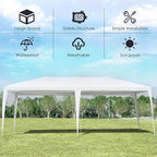 Tangkula 10 x 20 Feet Canopy Tent, Waterproof Wedding Canopy with Wind Rope, Outdoor Shelter Pavilion for Parties, Commercial Activity, Camping, Heavy Duty White Party Tent for Family Friends