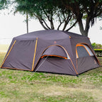 KTT Extra Large Tent 10-12-14 Person(B),Family Cabin Tents,2 Rooms,3 Doors and 3 Windows with Mesh,Straight Wall,Waterproof,Double Layer,Big Tent for Outdoor,Picnic,Camping,Family Gathering