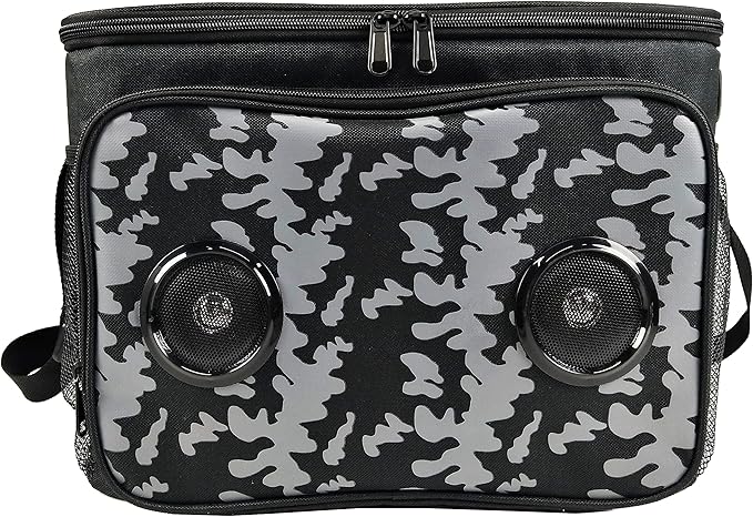 Insulated Cooler Bag Bluetooth Speakers 24 cans 2 gallons Food Drinks | Rechargeable Battery Supports iOS & Android | Leakproof Foldable Travel Camping Hiking