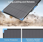 220W Bifacial Portable Solar Panel for Power Station, 23.5% High Efficiency ETFE Foldable Solar Charger for Camping Essentials,IP68 Waterproof 2 Reinforced Kickstands for RV Off-Grid Blackouts