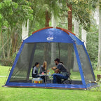 CAMPROS CP Screen House 10 x 10 Ft Screened Mesh Net Wall Canopy Tent Screen Shelter Gazebos for Patios Outdoor Camping Activities - Blue