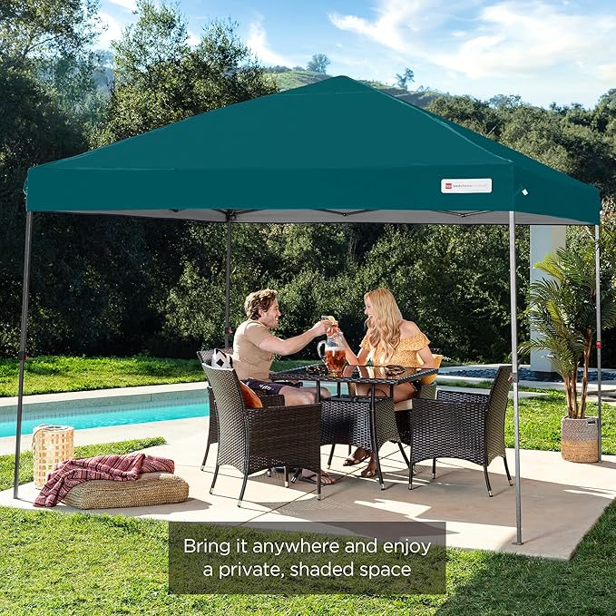 Best Choice Products 10x10ft Pop Up Canopy Tent, Outdoor Shade, 1 Person 1 Minute Set Up, Carry Case, 4 Weight Bags - Cerulean