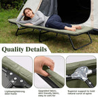 XMT Camping Cot with Mattress, 550LBS(Max Load), Portable Folding Outdoor Bed for Adults Kids, Double Layer 1200D, Heavy Duty Cot for Traveling Gear Supplier, Office Nap, Home Lounging