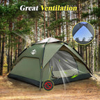 2-3 Person Camping Tent, Instant Pop Up Tents for Camping - 40s Automatic Easy Setup Tent with Rainfly, Double-Layer 3500mm Waterproof & Windproof Instant Tents for Hiking Backpacking