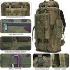 Hiking Backpack for Men 70L/100L Camping Backpack Military Rucksack Molle 3 Days Assault Pack for Climbing | Camping Backpack, 3 Days Assault Pack, for Climbing