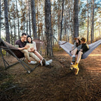 Tranquillo Combo x2 Hammocks with Stand for Outside & Tree Straps, Heavy Duty Hammock with Stand 600lbs for Indoor Outdoor Patio Backyard, x2 Hammocks for 2 Person (Combo - Brown, Medium)