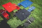 Picnic TIME Portable Folding Picnic Table with Seats for 4, Collapsible Aluminum Table with Benches & Umbrella Hole, Lightweight Foldable Table for Camping, Travel, Backyard, Tailgating | with Umbrella Hole