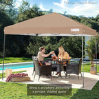 Best Choice Products 12x12ft Pop Up Canopy Tent, Outdoor Shade, 1 Person 1 Minute Set Up, Carry Case, 4 Weight Bags - Tan