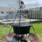 Cuisiland 48" Heavy Duty Camping Tripod Campfire Cooking Dutch Oven Tripod Adjustable Grill Tripod for Outdoor Campfire Cooking Camping, Picnic