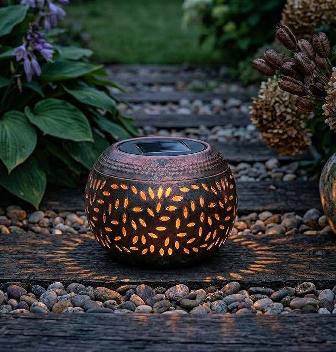 JMEXSUSS Solar Lanterns Outdoor Waterproof, Outdoor Lanterns for Porch, Solar Table Lamps for Outside Patio, Garden, Camping, Desk, Yard, Copper