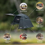 Kakadu Camping Tent Cot, 2 Person, Quick Setup, Folding, Compact, Elevated Tent with BlockOut Rain Fly, Awning Poles, Ultra-Fine Mesh Windows, and Carry Bag