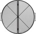 Lineslife X-Marks Fire Pit Cooking Grill Grates Portable, Heavy Duty Folding Round Campfire Grill Grate, Firepit Grill Grate with Handles for Outdoor BBQ Picnic, Black 24 Inch