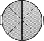 Lineslife X-Marks Fire Pit Cooking Grill Grates Portable, Heavy Duty Folding Round Campfire Grill Grate, Firepit Grill Grate with Handles for Outdoor BBQ Picnic, Black 24 Inch