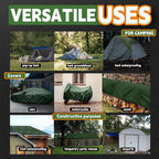 RAINDEWAY Small Waterproof Tarp 6x6 Feet,10.5 Mil Tarps Heavy Duty Waterproof with Metal Grommets and Reinforced Edges,UV Resistant,Durable,Green/Blue Tarp