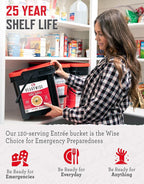 ReadyWise Emergency Food Supply - 120 Servings Favorites Sample Bucket, Survival Food Kit, Freeze Dried Prepper Food & Dehydrated Meals for Camping Essentials & Backpacking, up to 25 Year Shelf Life