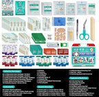 225 Pieces First Aid Kit, Includes Ice Pack, Adhesive Bandages, Wound Gauze Pads, Portable First Aid Bag for Home, Car, Business, Travel, Outdoor Emergency Medical Kits