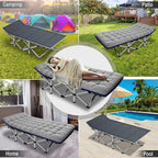 ABORON Camping Cot for Adult 28" Extra Wide, Heavy-Duty 1200D Oxford Cot for Sleeping, Portable Folding Camp Bed with Mat & Carry Bag
