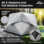 Obsidian - Heavy Duty 4 Season Camping Shelter, 6-8 Person Capacity, Instant Pop-Up Tent, Insulated and A/C Ready, Removable Floor for Easy Cleaning or Ice Fishing