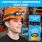 Skywin Hard Hat Light, Headlamp Rechargeable,2 Pack Lightweight USB, XPG+COB 3 LED 200 Lumen Camping Helmet Light for Adults with Red Light IP44 Waterproof (Hard Hat Not Incl)