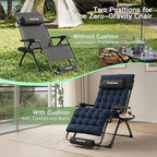 Amopatio Oversized Zero Gravity Chair, 29''W Reclining Camping Lounge Chair Upgraded Lock and Footrest, Cup Holder, Removable Cushion & Headrest Folding Patio Recliner for Relexing