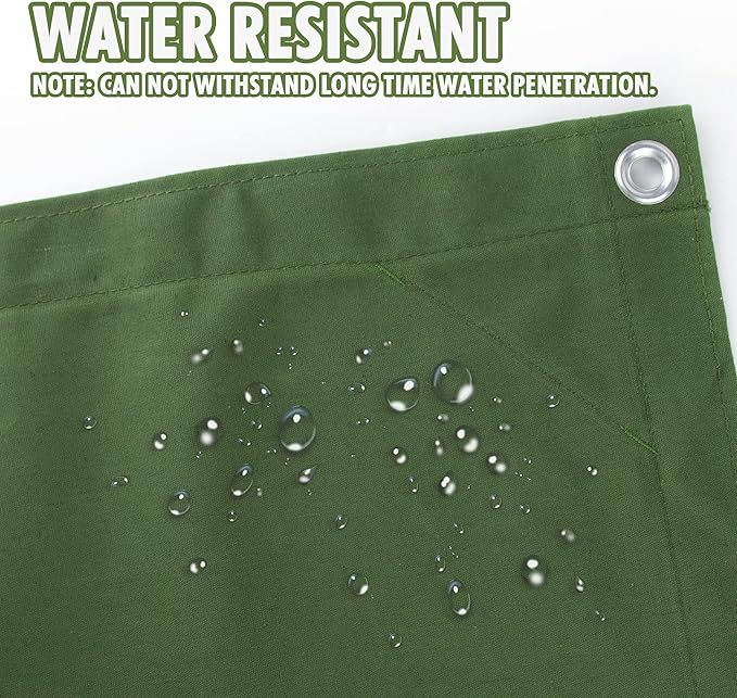 CARTMAN Finished Size 6x8 Feet Canvas Tarp with Rustproof Grommets, Heavy Duty Multipurpose Tarpaulin Cover for Canopy Tent, Roof, Camping, Woodpile